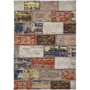 Teppich Handgefertigt Flachgewebe Jacquard Vintage-Look Multi
