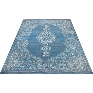 Teppich HANSE HOME Meridional Teppiche Gr. B/L: 160 cm x 230 cm, 9 mm, 1 St., blau (himmelblau) Esszimmerteppiche Orientalisch, Orient, Kurzflor, Wohnzimmer, Schlafzimmer, Vintage