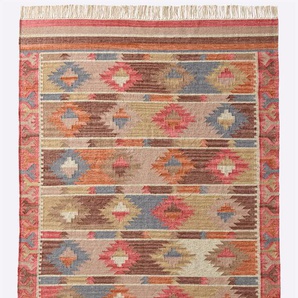 Teppich HEINE HOME Teppiche Gr. B/L: 120 cm x 180 cm, 5 mm, 1 St., bunt (taupe, bunt) Baumwollteppiche