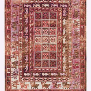 Teppich HEINE HOME Teppiche Gr. B/L: 160 cm x 160 cm, 7 mm, 1 St., bunt (bordeaux, bunt) Baumwollteppiche