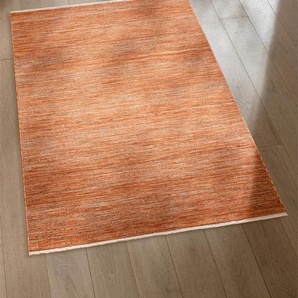 Teppich HEINE HOME Teppiche Gr. B/L: 160 cm x 223 cm, 6 mm, 1 St., orange (terra, beige) Kurzflor-Teppiche