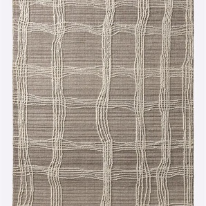 Teppich HEINE HOME Teppiche Gr. B/L: 160 cm x 230 cm, 10 mm, 1 St., grau (grau, ecru) Baumwollteppiche