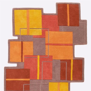 Teppich HEINE HOME Teppiche Gr. B/L: 190 cm x 290 cm, 20 mm, 1 St., orange (orange, braun) Schurwollteppiche
