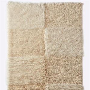 Teppich HEINE HOME Teppiche Gr. B/L: 90 cm x 160 cm, 70 mm, 1 St., beige (natur) Schurwollteppiche