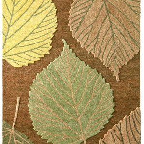 Teppich HEINE HOME Teppiche Gr. B/L: 90 cm x 160 cm, 9 mm, 1 St., bunt (braun, bunt) Schurwollteppiche