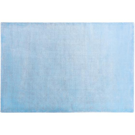 Teppich Hellblau Viskose 160x230 cm Kurzflor Rechteckig mit Baumwoll-Unterseite skandinavischer Stil