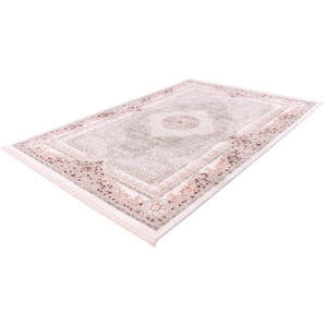 Teppich HOME AFFAIRE Adrian Teppiche Gr. B/L: 120 cm x 180 cm, 12 mm, 1 St., rosa (grau, lachs) Esszimmerteppiche Orient-Optik, Vintage, mit Bordüre, Kurzflor