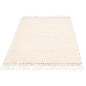 Teppich HOME AFFAIRE Amba Teppiche Gr. B/L: 80 cm x 150 cm, 6 mm, 1 St., weiß Juteteppiche flache Teppiche, Wendeteppich, Uni Farben, Wohnzimmer, Esszimmer