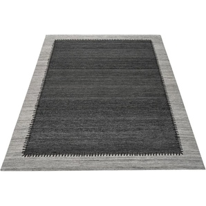 Teppich HOME AFFAIRE Amina Teppiche Gr. B/L: 160 cm x 230 cm, 6 mm, 1 St., grau (anthrazit, grau) Baumwollteppiche