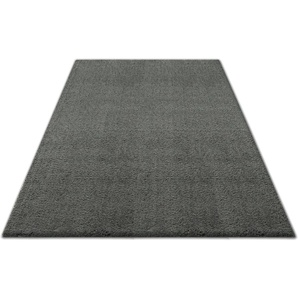 Teppich HOME AFFAIRE Ariane Teppiche Gr. B/L: 200 cm x 290 cm, 21 mm, 1 St., grau (dunkelgrau) Esszimmerteppiche Uni-Farben, weich durch Mikrofaser, flauschig, einfarbig, Shaggy-Look