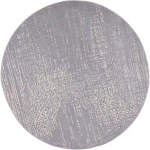 Teppich HOME AFFAIRE Ariano Teppiche Gr. Ø 190 cm, 12 mm, 1 St., grau Esszimmerteppiche Vintage, dezenter Glanz, Hoch-Tief-Struktur, Schrumpf-Carving-Effekt