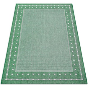 Teppich HOME AFFAIRE Belz Teppiche Gr. B/L: 160 cm x 230 cm, 5 mm, 1 St., grün Esszimmerteppiche Flachgewebe, Sisal-Optik, meliert, mit Bordüre, pflegeleicht, Scandi