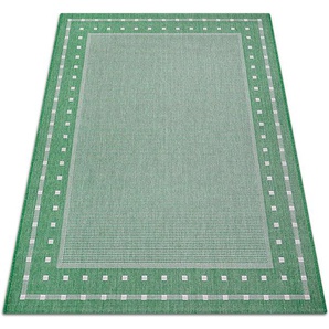 Teppich HOME AFFAIRE Belz Teppiche Gr. B/L: 240 cm x 340 cm, 5 mm, 1 St., grün Esszimmerteppiche Flachgewebe, Sisal-Optik, meliert, mit Bordüre, pflegeleicht, Scandi