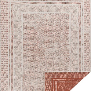 Teppich HOME AFFAIRE Bernard Teppiche Gr. B/L: 200 cm x 290 cm, 5 mm, 1 St., orange (creme, terra) Esszimmerteppiche Robust, Pflegeleicht, Flachgewebe, Wendeteppich