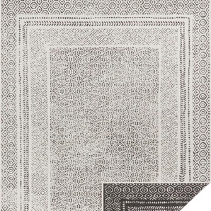 Teppich HOME AFFAIRE Bernard Teppiche Gr. B/L: 240 cm x 340 cm, 5 mm, 1 St., schwarz (schwarz, creme) Esszimmerteppiche