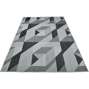 Teppich HOME AFFAIRE Borfin Teppiche Gr. B/L: 240 cm x 320 cm, 7 mm, 1 St., grau Esszimmerteppiche mit geometrischem Muster, schmutzabweisend, In- und Outdoor geeignet