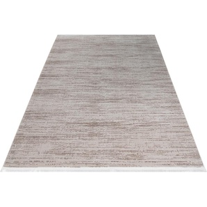 Teppich HOME AFFAIRE Bricon Teppiche Gr. B/L: 200 cm x 290 cm, 7 mm, 1 St., beige (sand) Fransenteppich Esszimmerteppiche mit Fransen, Teppich, Kurzflor, Weich, Pflegeleicht