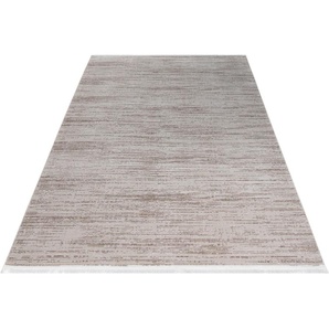 Teppich HOME AFFAIRE Bricon Teppiche Gr. B/L: 240 cm x 320 cm, 7 mm, 1 St., beige (sand) Esszimmerteppiche mit Fransen, Teppich, Kurzflor, Weich, Pflegeleicht