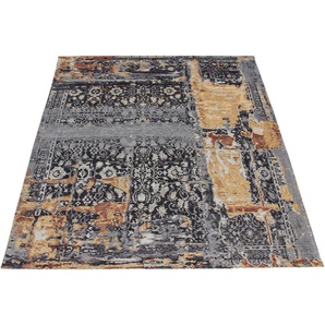Teppich HOME AFFAIRE Cara Teppiche Gr. B/L: 115 cm x 170 cm, 8 mm, 1 St., bunt (multi, blau) Baumwollteppiche