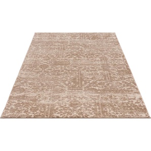Teppich HOME AFFAIRE Dilani Teppiche Gr. B/L: 160 cm x 230 cm, 12 mm, 1 St., beige (natur) Esszimmerteppiche Vintage, dezenter Glanz, Hoch-Tief-Struktur, Schrumpf Carving-Effekt