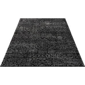 Teppich HOME AFFAIRE Dilani Teppiche Gr. B/L: 200 cm x 290 cm, 12 mm, 1 St., grau Esszimmerteppiche Vintage, dezenter Glanz, Hoch-Tief-Struktur, Schrumpf Carving-Effekt