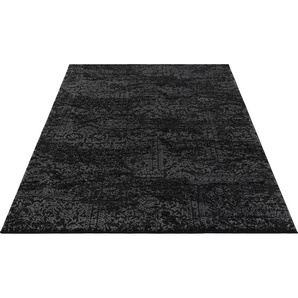 Teppich HOME AFFAIRE Dilani Teppiche Gr. B/L: 200 cm x 290 cm, 12 mm, 1 St., schwarz Esszimmerteppiche Vintage, dezenter Glanz, Hoch-Tief-Struktur, Schrumpf Carving-Effekt
