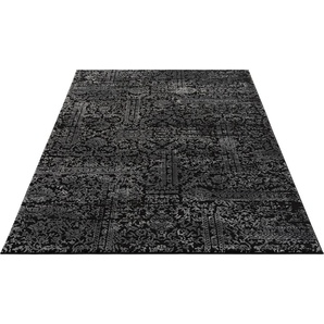 Teppich HOME AFFAIRE Dilani Teppiche Gr. B/L: 240 cm x 320 cm, 12 mm, 1 St., grau Esszimmerteppiche Vintage, dezenter Glanz, Hoch-Tief-Struktur, Schrumpf Carving-Effekt