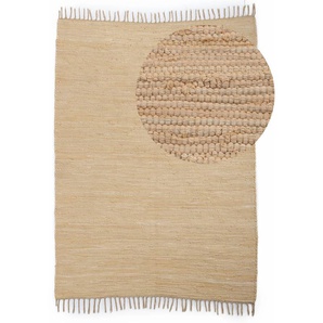 Teppich HOME AFFAIRE Handweb Uni, Wendeteppich Teppiche Gr. B/L: 160 cm x 230 cm, 5 mm, 1 St., beige (natur) Baumwollteppiche