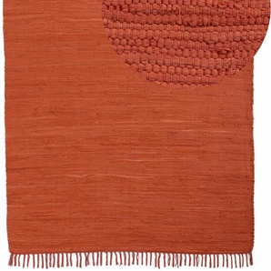 Teppich HOME AFFAIRE Handweb Uni, Wendeteppich Teppiche Gr. B/L: 160 cm x 230 cm, 5 mm, 1 St., orange (terrakotta) Baumwollteppiche