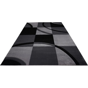 Teppich HOME AFFAIRE Josias Teppiche Gr. B/L: 120 cm x 180 cm, 16 mm, 1 St., grau Esszimmerteppiche mit handgearbeitetem Konturenschnitt, flach, Kurzflor, elegant