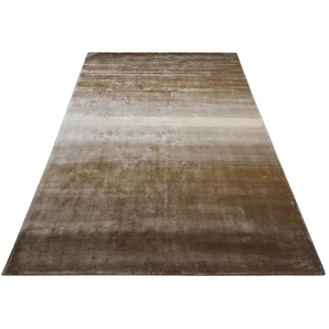 Teppich HOME AFFAIRE Katalin, handgewebt, Teppiche aus 100% Viskose, farblich changierend Gr. B/L: 200 cm x 290 cm, 12 mm, 1 St., beige (sand) Esszimmerteppiche