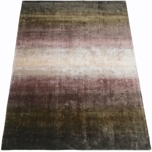 Teppich HOME AFFAIRE Katalin, handgewebt, Teppiche aus 100% Viskose, farblich changierend Gr. B/L: 240 cm x 320 cm, 12 mm, 1 St., braun Esszimmerteppiche