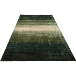 Teppich HOME AFFAIRE Katalin, handgewebt, Teppiche aus 100% Viskose, farblich changierend Gr. B/L: 240 cm x 320 cm, 12 mm, 1 St., grün (dunkelgrün) Esszimmerteppiche