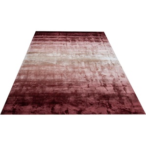 Teppich HOME AFFAIRE Katalin, handgewebt, Teppiche aus 100% Viskose, farblich changierend Gr. B/L: 240 cm x 320 cm, 12 mm, 1 St., lila (mauve) Esszimmerteppiche
