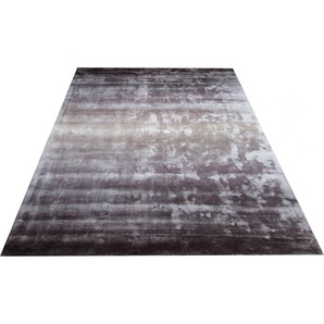 Teppich HOME AFFAIRE Katalin, handgewebt, Teppiche aus 100% Viskose, farblich changierend Gr. B/L: 240 cm x 320 cm, 12 mm, 1 St., silberfarben Esszimmerteppiche