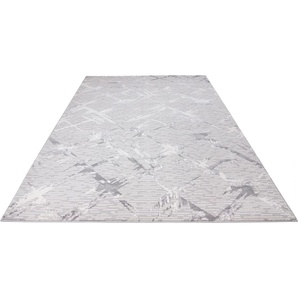 Teppich HOME AFFAIRE Kirian Teppiche Gr. B/L: 160 cm x 230 cm, 24 mm, 1 St., grau Esszimmerteppiche 3D-Effekt, Kurzflor, gekettelt, weiche Haptik, Rauten