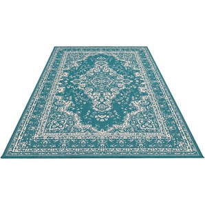 Teppich HOME AFFAIRE Oriental Outdoor Teppiche Gr. B/L: 240 cm x 330 cm, 5 mm, 1 St., blau (hellblau) Orientalische Muster Outdoor geeignet, Sisal-Optik, Wendeteppich, Orient-Design