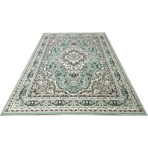 Teppich HOME AFFAIRE Oriental Teppiche Gr. B/L: 190 cm x 280 cm, 7 mm, 1 St., grün Orientalische Muster Orient-Optik, mit Bordüre, Teppich, Kurzflor, Weich, Pflegeleicht