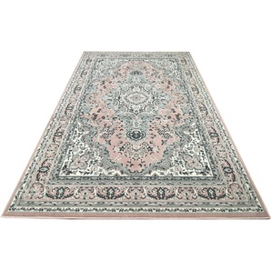 Teppich HOME AFFAIRE Oriental Teppiche Gr. B/L: 190 cm x 280 cm, 7 mm, 1 St., rosa Orientalische Muster Orient-Optik, mit Bordüre, Teppich, Kurzflor, Weich, Pflegeleicht
