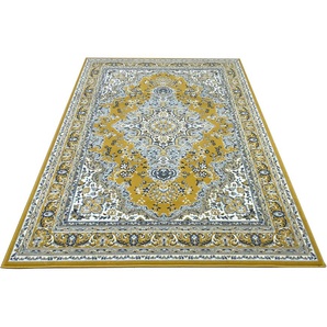 Teppich HOME AFFAIRE Oriental Teppiche Gr. B/L: 240 cm x 330 cm, 7 mm, 1 St., gelb Orientalische Muster Orient-Optik, mit Bordüre, Teppich, Kurzflor, Weich, Pflegeleicht