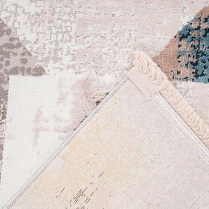Teppich HOME AFFAIRE Samuel Teppiche Gr. B/L: 120 cm x 180 cm, 12 mm, 1 St., grau (grau, blau) Esszimmerteppiche