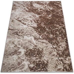 Teppich HOME AFFAIRE Saniel Teppiche Gr. B/L: 200 cm x 300 cm, 9 mm, 1 St., braun Esszimmerteppiche mit besonders weichem Flor, Kurzflor, Marmor-Optik