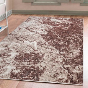 Teppich HOME AFFAIRE Saniel Teppiche Gr. B/L: 300 cm x 400 cm, 9 mm, 1 St., braun Esszimmerteppiche mit besonders weichem Flor, Kurzflor, Marmor-Optik