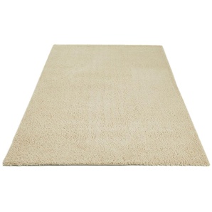 Teppich HOME AFFAIRE Santos Teppiche Gr. B/L: 130 cm x 190 cm, 27 mm, 1 St., beige (creme) Esszimmerteppiche Uni-Farben, sehr weicher Flor, fußwarm