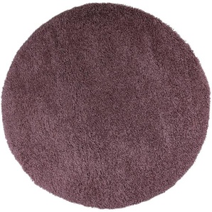 Teppich HOME AFFAIRE Shaggy 30 Teppiche Gr. Ø 190 cm, 30 mm, 1 St., braun (mahagoni) Esszimmerteppiche Teppich in Uni-Farben, besonders weich und kuschelig