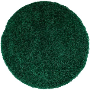 Teppich HOME AFFAIRE Shaggy 30 Teppiche Gr. Ø 190 cm, 30 mm, 1 St., grün (dunkelgrün) Esszimmerteppiche