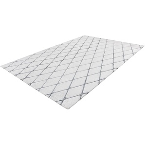 Teppich HOME AFFAIRE Tilana Teppiche Gr. B/L: 160 cm x 230 cm, 20 mm, 1 St., grau (weiß, anthrazit) Esszimmerteppiche retro, Wohnzimmer
