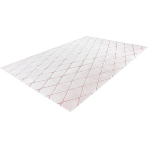 Teppich HOME AFFAIRE Tilana Teppiche Gr. B/L: 160 cm x 230 cm, 20 mm, 1 St., rosa (weiß, rosé) Esszimmerteppiche