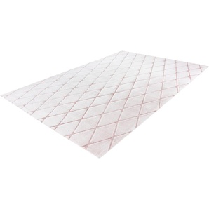 Teppich HOME AFFAIRE Tilana Teppiche Gr. B/L: 160 cm x 230 cm, 20 mm, 1 St., rosa (weiß, rosé) Esszimmerteppiche retro, Wohnzimmer
