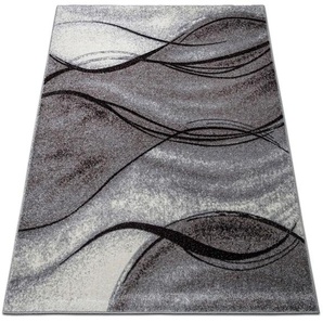 Teppich HOME AFFAIRE Tritom Teppiche Gr. B/L: 240 cm x 320 cm, 9 mm, 1 St., grau Esszimmerteppiche mit besonders weichem Flor, Kurzflor, modernes Wellen Muster